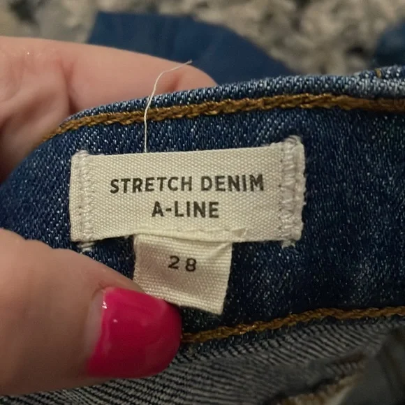 Madewell Stretch Denim A-line Skirt - Picture 3 of 3